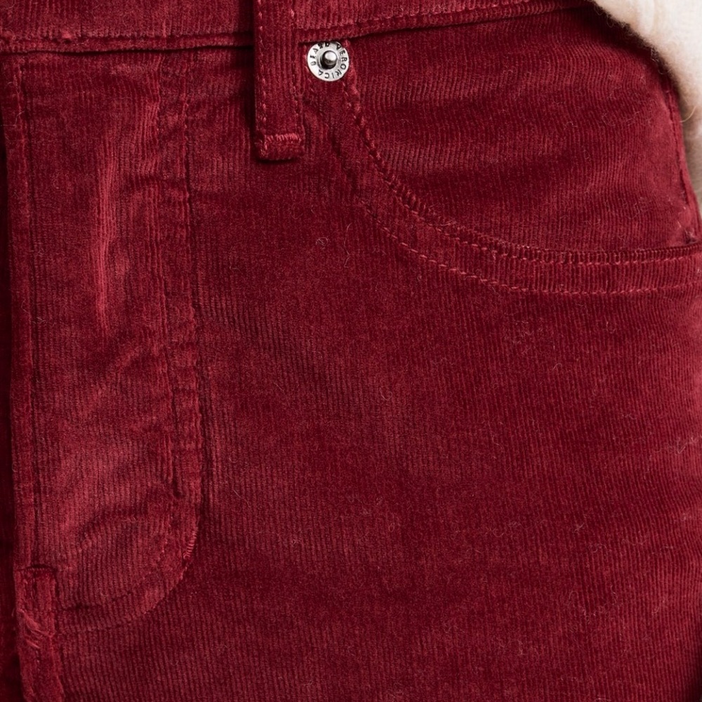 Veronica beard Carson cord high rise ankle flare in oxblood, size 27 - Picture 6 of 16